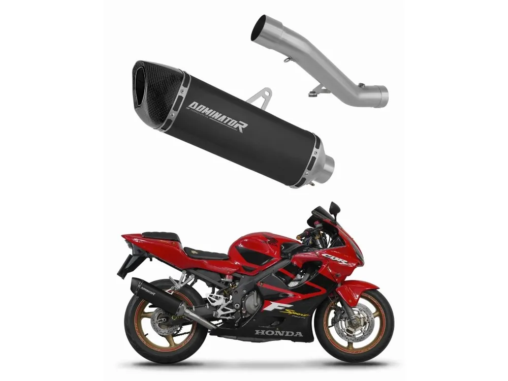 Výprodej Laděný výfuk Dominator Honda CBR 600 F4i Sport 2001 - 2006 výfuk HP6 BLACK + tlumič výfuku dB killer