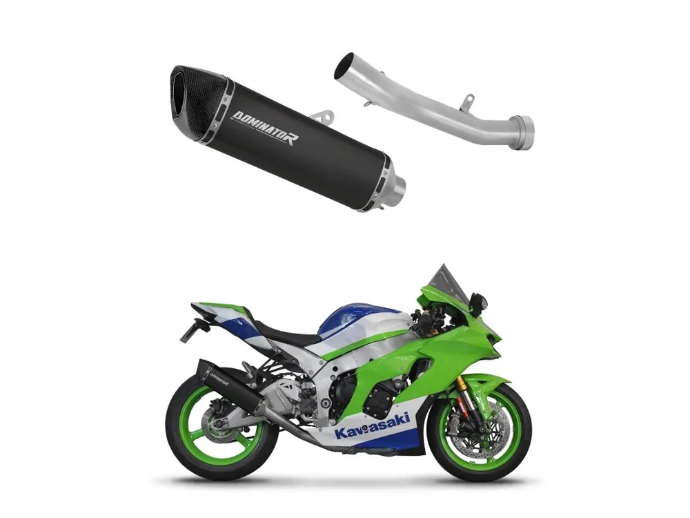 Zlevněný Laděný výfuk Dominator Kawasaki ZX10R / RR 2021 - 2024 tlumič výfuku HP6 BLACK + dB killer