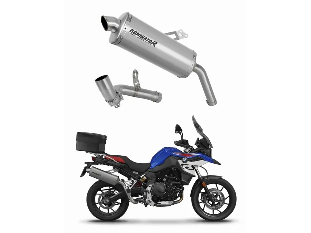 Laděný výfuk Dominator BMW F850GS Adventure 2016 - 2023 Středové potrubí + výfuk P7 titanový tlumič + dB killer Zlevněný