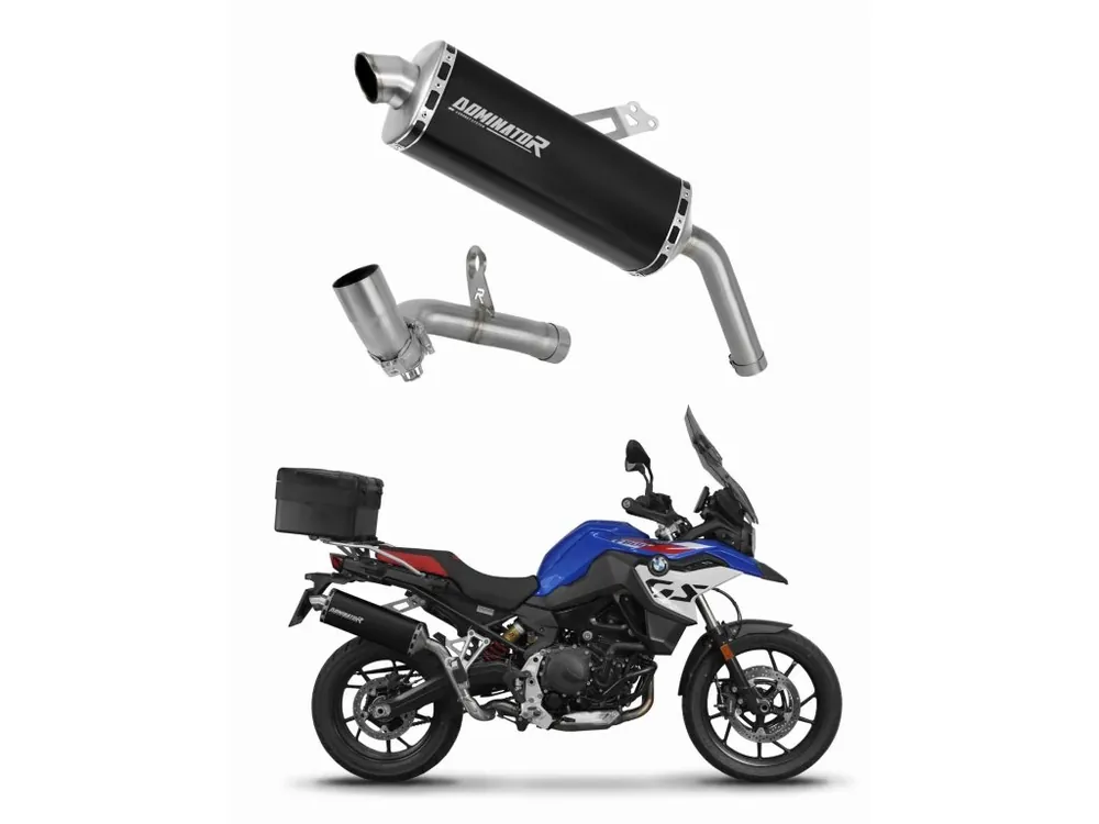 Laděný výfuk Dominator BMW F850GS 2016 - 2020 Střední trubka + výfuk P7 BLACK + dB killer Cenová Bomba