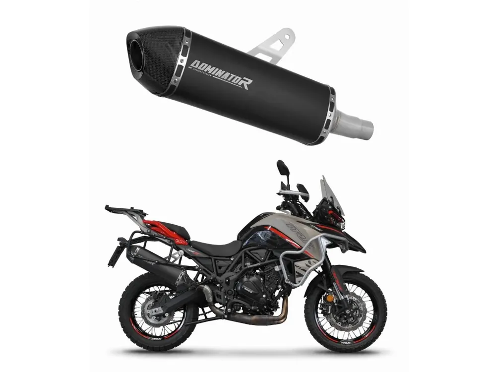 Super Cena Laděný výfuk Dominator Benelli TRK 702 / TRK 702X 2023 - 2024 výfuk HP7 BLACK tlumič výfuku + dB killer