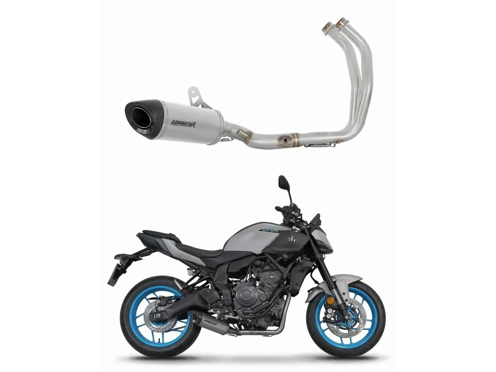 Laděný výfuk Dominator Yamaha MT 07 2025 Kompletní systém Sběrač výfuku HP8 titanový tlumič + dB killer Jen Po Omezenou Doba