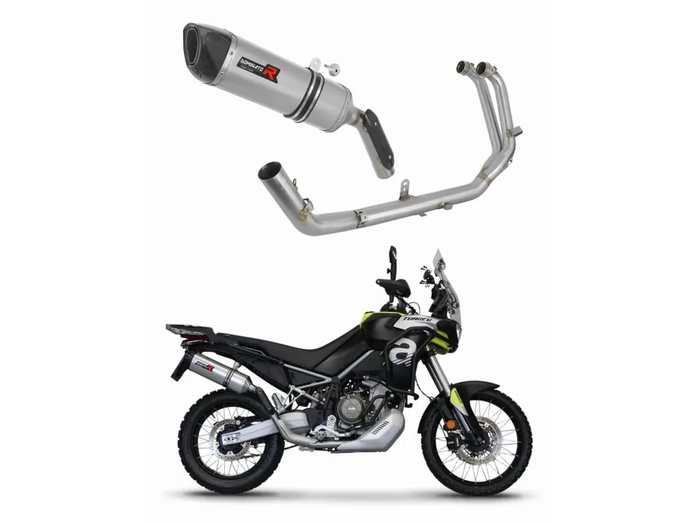 Laděný výfuk Dominator Aprilia Tuareg 660 2021 - 2023 Kompletní systém Sběrač výfuku HP6 tlumič výfuku + dB killer medium Novinka