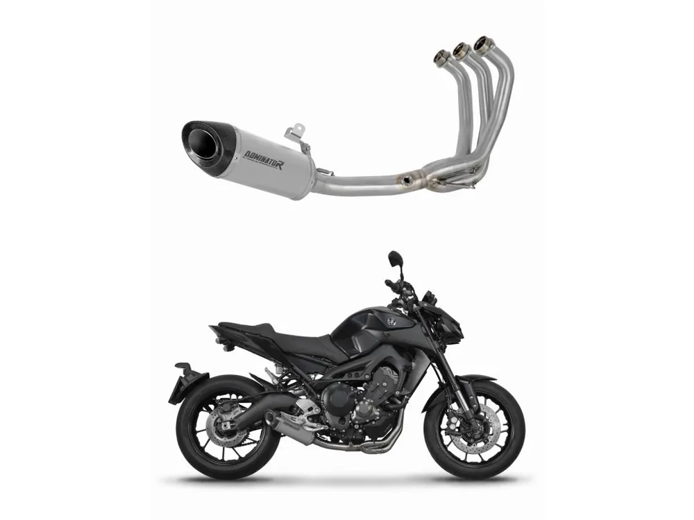 Laděný výfuk Dominator Yamaha MT-09 2017 - 2020 Kompletní výfukový systém Sběrač výfuku HP8 titanový tlumič + dB killer Cenová Bomba