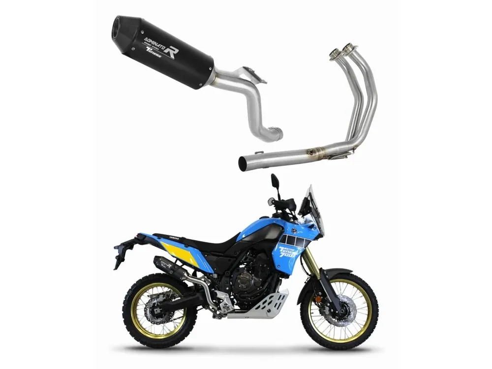 Laděný výfuk Dominator Yamaha Tenere 700 2021 - 2024 Kompletní systém Výfukové potrubí MX2 BLACK + dB killer medium Super Cena