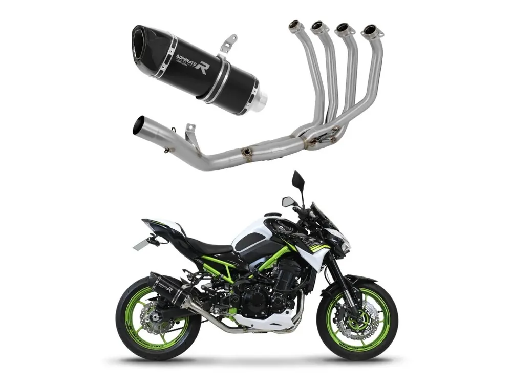 Expresní Doručení Laděný výfuk Dominator Kawasaki Z 900 A2 2020 - 2024 Kompletní systém Výfukové potrubí HP6 BLACK + dB killer