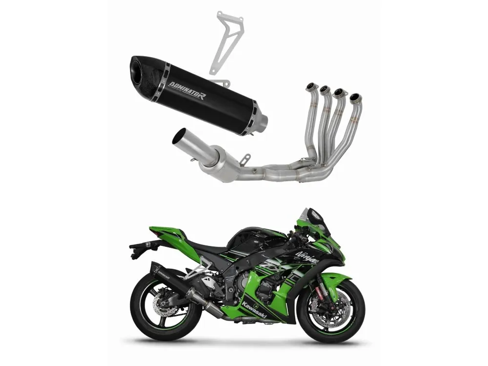 Laděný výfuk Dominator Kawasaki ZX10R 2016 - 2020 Kompletní systém Výfukové potrubí HP5 BLACK + tlumič výfuku dB killer Odeslání Ihned