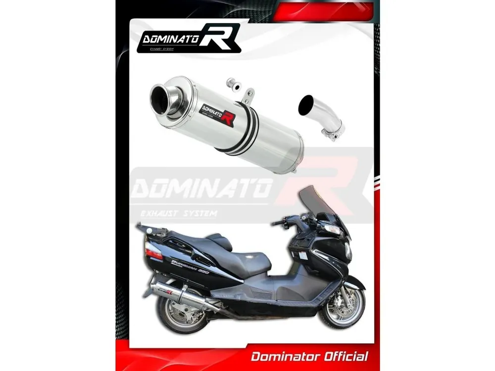 Laděný výfuk DOMINATOR SUZUKI BURGMAN 650 04-13 KULATÁ KONCOVKA STANDART Cenová Bomba
