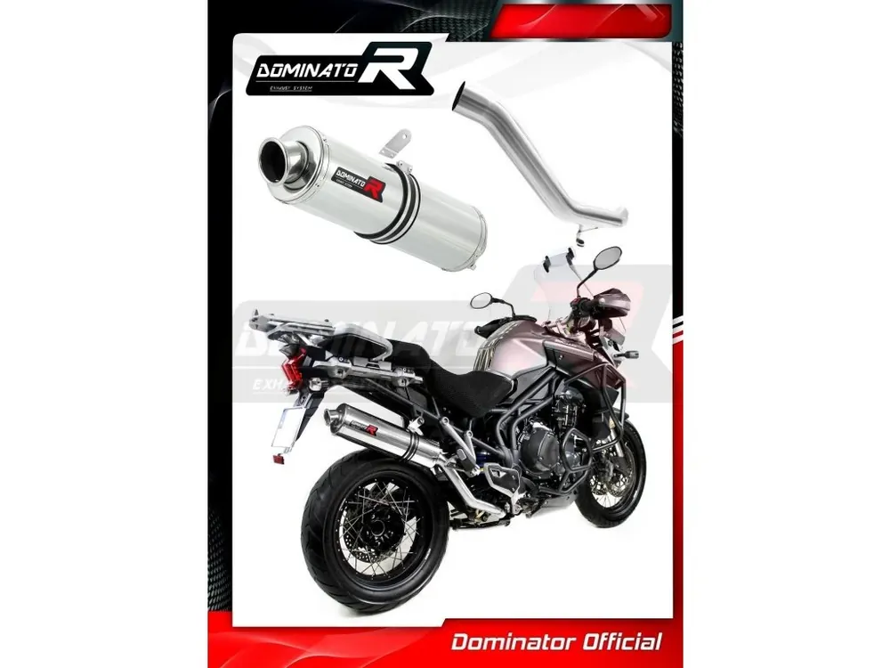 Ověřený Laděný výfuk DOMINATOR TRIUMPH TIGER EXPLORER 1200 12-15 KULATÁ KONCOVKA STANDART