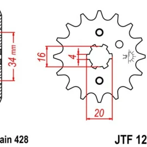 Must-Have Řetězové kolečko JT JTF 1263-16 16 zubů, 428