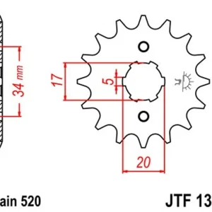 Aktuální Řetězové kolečko JT JTF 1324-11 11 zubů, 520