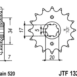 Nakupujte Hned Řetězové kolečko JT JTF 1327-15 15 zubů, 520