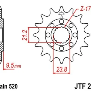 Akční Nabídka Řetězové kolečko JT JTF 284-12 12 zubů, 520