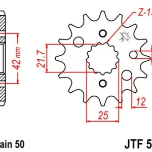 Aktuální Řetězové kolečko JT JTF 519-17 17 zubů, 530
