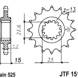 Akce Řetězové kolečko JT JTF 1515-15 15 zubů, 525