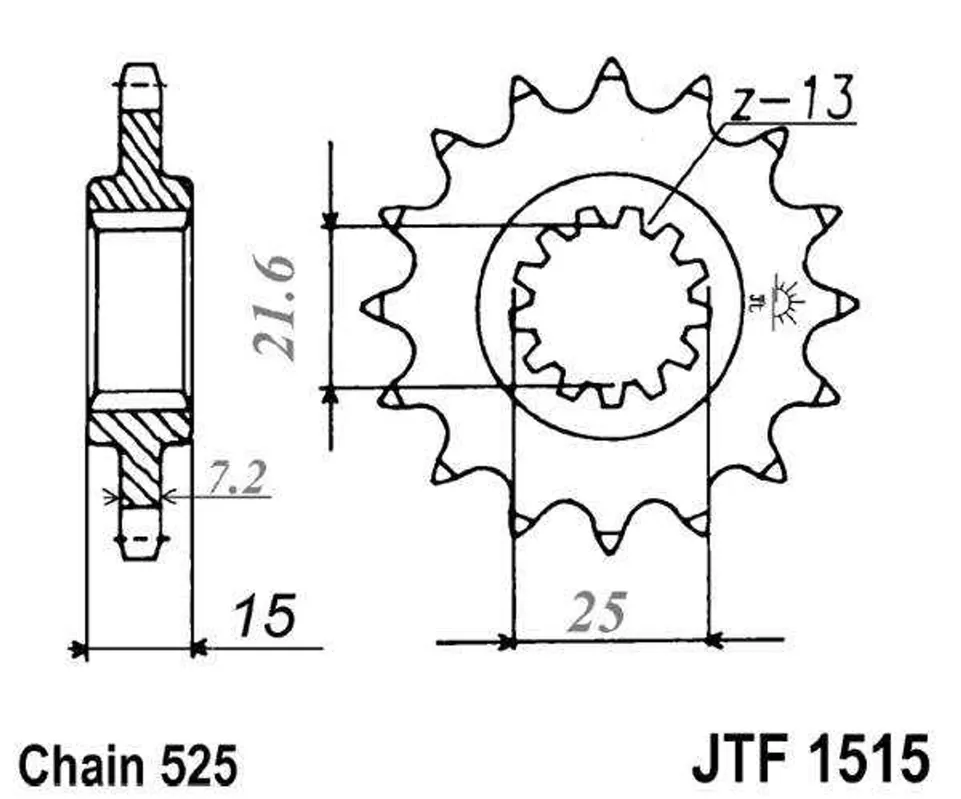 Akce Řetězové kolečko JT JTF 1515-15 15 zubů, 525