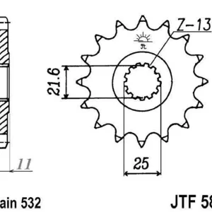 Aktuální Řetězové kolečko JT JTF 584-17 17 zubů, 532