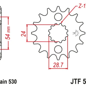 Akce Řetězové kolečko JT JTF 517-17 17 zubů, 530