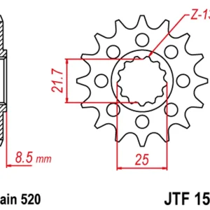 Akce Řetězové kolečko JT JTF 1516-16 16 zubů, 520