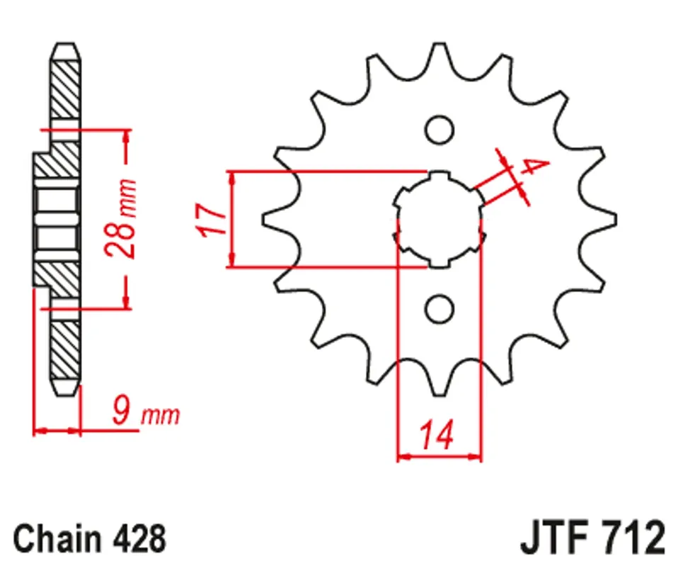 Řetězové kolečko JT JTF 712-13 13 zubů, 428 Kup Teď