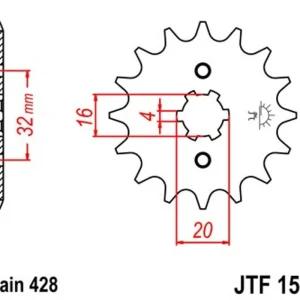 Akce Řetězové kolečko JT JTF 1550-15 15 zubů, 428