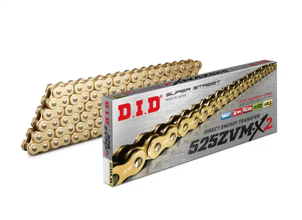 ZVM-X série X-Kroužkový řetěz D.I.D Chain 525ZVM-X2 108 L Zlatá/Zlatá Sezónní Sleva