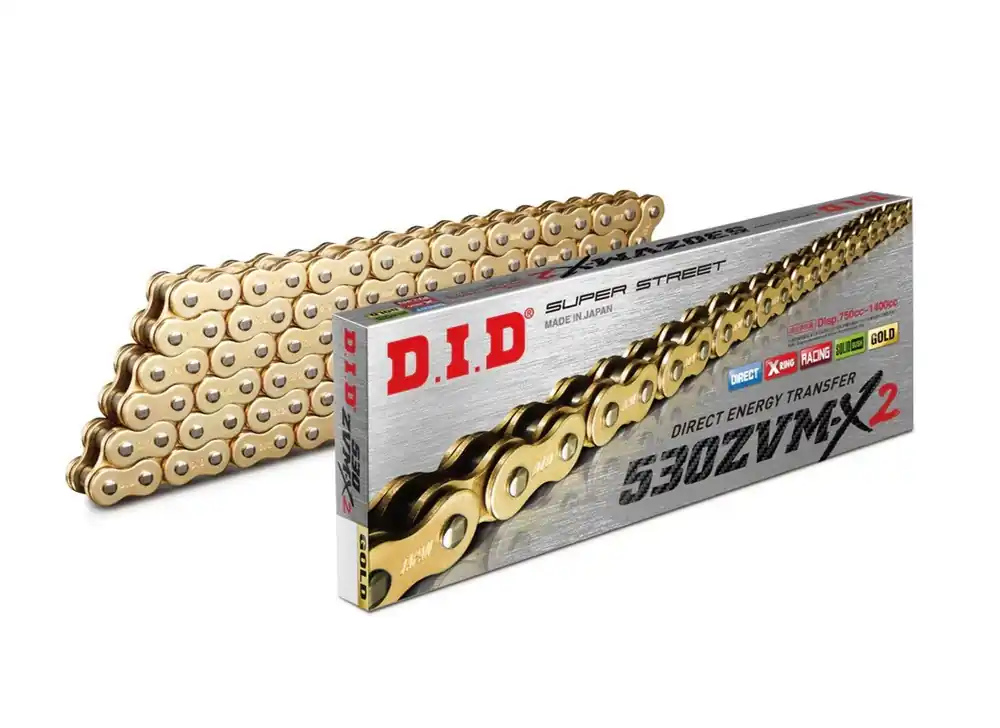 ZVM-X série X-Kroužkový řetěz D.I.D Chain 530ZVM-X2 1920 článků Zlatá/Zlatá Nejprodávanější